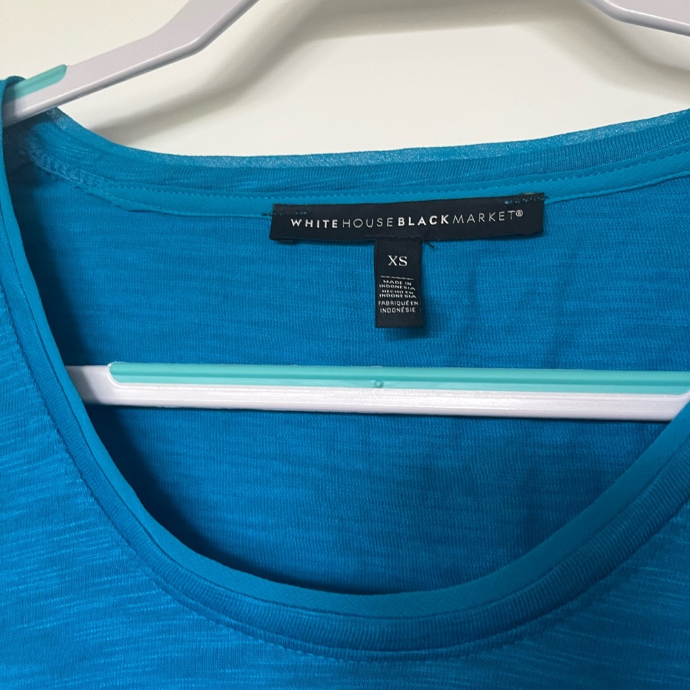 White House Black Market Blue Sleeveless Muscle Tee